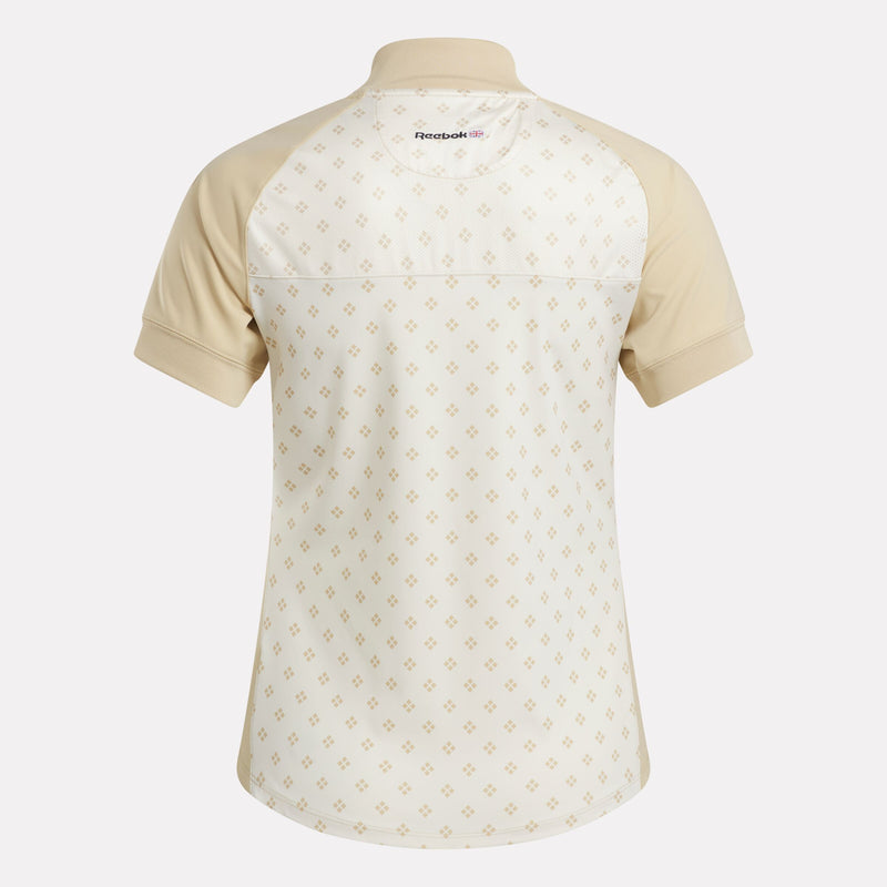 Women's Short Sleeve 1/4 Zip Mini Argyle Print Top - Image 5