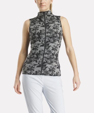 Women's Sleeveless Mock Neck Golf Top - Vector Abstract Print