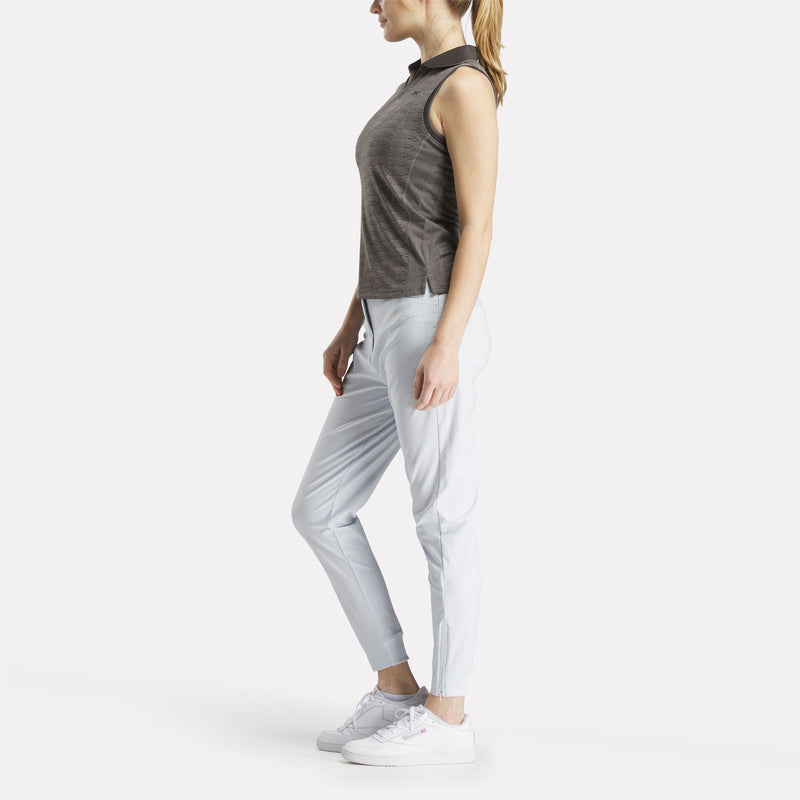 Women's Sleeveless Tonal Vector Jacquard Golf Polo Shirt - Image 3