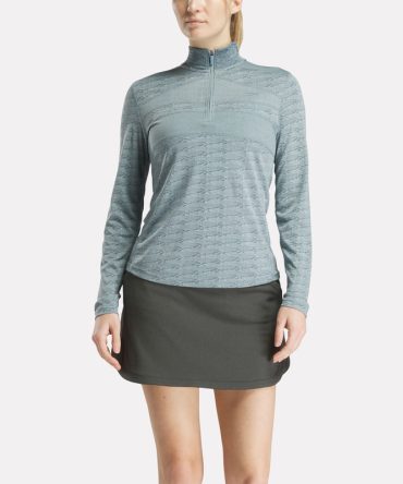 Women's Long Sleeve Engineered Vector Jacquard 1/4 Zip Golf Pullover Top
