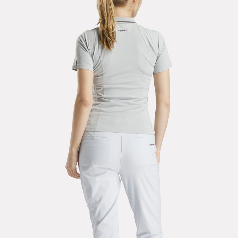 Women's Short Sleeve Zip Bodycon Golf Polo Shirt - Image 5