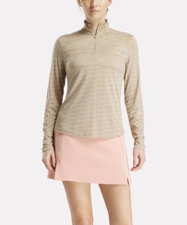 Women's Long Sleeve Engineered Vector Jacquard 1/4 Zip Golf Pullover Top