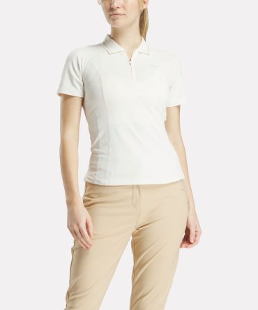 Women's Short Sleeve Zip Bodycon Golf Polo Shirt